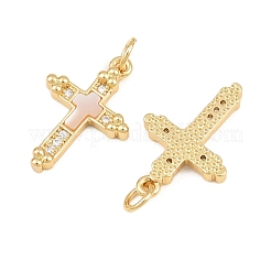 Brass Micro Pave Clear Cubic Zirconia Pendants&nbsp;CU-CBA9482-05G-02