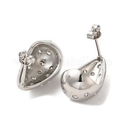Brass with Cubic Zirconia Stud Earrings&nbsp;EJEW-G381-03P