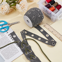 15 Yards Glitter Polyester Ribbon with Stainless Steel Eyelets&nbsp;OCOR-BC0009-66A