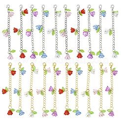 10Pcs 5 Colors Flower Acrylic Pendant Decorations&nbsp;HJEW-FS00087