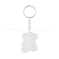 Bear/Rabbit Printed Opaque Acrylic Pendant Keychain&nbsp;KEYC-JKC00482