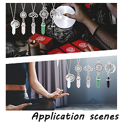 5Pcs 5 Style Glass Imitation Gemstone Bullet Pendant Necklaces Set&nbsp;NJEW-GA0001-04
