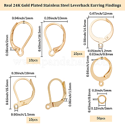 30Pcs 3 Styles 304 Stainless Steel Leverback Earring Findings&nbsp;STAS-BBC0009-24