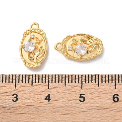 Brass Micro Pave Clear Cubic Zirconia Pendants&nbsp;KK-L221-005G