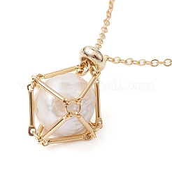 Brass Macrame Pouch Empty Stone Holder for Pendant Necklaces Making&nbsp;NJEW-JN04440-01