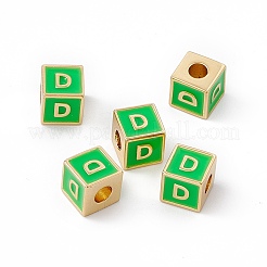 Rack Plating Brass Enamel Beads&nbsp;KK-B060-04G-02D