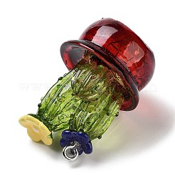 Transparent Resin Plant Pendants&nbsp;RESI-Z028-04B