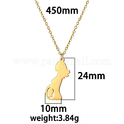 Mother's Day 304 Stainless Steel Mother Child Silhouette Ppregnant Pendant Necklaces for Women&nbsp;AS6922-1
