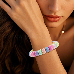 100Pcs UV Plating Rainbow Iridescent Acrylic European Beads&nbsp;MACR-PA0001-29