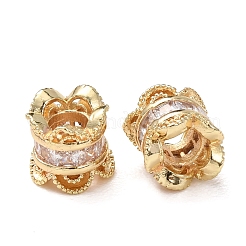 Brass Pave Clear Cubic Zirconia Beads&nbsp;KK-L272-06G