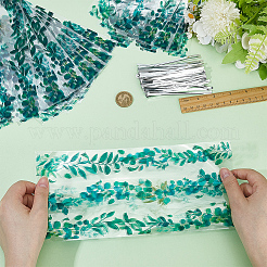 100Pcs Leaf Printed OPP Cellophane Candy Packaging Bags&nbsp;ABAG-GF0001-40