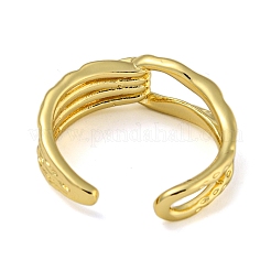 Knot Brass Open Cuff Rings for Women&nbsp;RJEW-Z050-04G