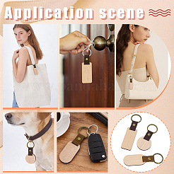 30Pcs 3 Styles Wood Blank & Imitation Leather Pendant Keychains&nbsp;KEYC-GA0001-60