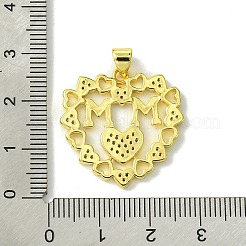 Mother's Day Brass Micro Pave Cubic Zirconia Pendants&nbsp;KK-H472-04G-02