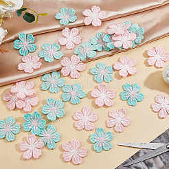 60Pcs 2 Colors Flower Polyester Ornament Accessories&nbsp;DIY-HS0002-28