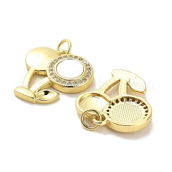 Brass Micro Pave Clear Cubic Zirconia Pendants&nbsp;KK-K365-14B-G