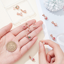 12Pcs 6 Style Long-Lasting Plated Brass Micro Pave Cubic Zirconia Ice Pick Pinch Bails&nbsp;ZIRC-NB0002-04