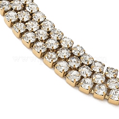 304 Stainless Steel Rhinestone Cup Chain Multi-strand Bracelets for Women&nbsp;BJEW-P376-01G-03