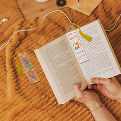 4 Patterns Rectangle Waterproof Acrylic Bookmarks Set&nbsp;DIY-GL0004-50B