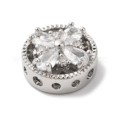 Brass Micro Pave Clear Cubic Zirconia Beads&nbsp;KK-G503-09P