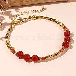 Natural Carnelian & Synthetic Non-magnetic Hematite Beaded Bracelets for Women&nbsp;YQ4931