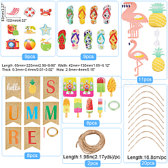 5 Bags 5 Style Summer Birthday Theme Paper Hanging Decorations & Flag Banners&nbsp;HJEW-GA0001-46
