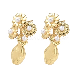 Brass Stud Earrings for Women&nbsp;EJEW-A168-12G