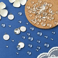 400Pcs Transparent Glass Cabochons&nbsp;GGLA-YW0001-15