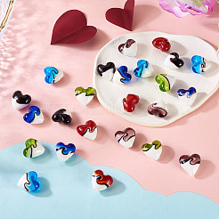 24Pcs 6 Colors Handmade Lampwork Beads&nbsp;LAMP-CW0001-09