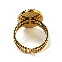 Ion Plating(IP) Oval with Teardrop 304 Stainless Steel Open Cuff Rings&nbsp;STAS-Z060-14G