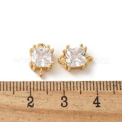 Brass Micro Pave Cubic Zirconia Pendents&nbsp;KK-R210-02G
