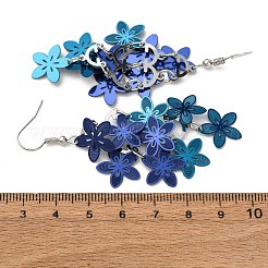 430 Stainless Steel Flower Dangle Earrings&nbsp;EJEW-A137-07P-04