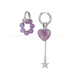 Valentine's Day Heart 304 Stainless Steel Hoop Earrings&nbsp;EJEW-TA00799-03