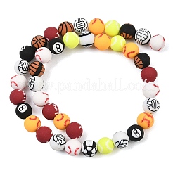 Handmade Polymer Clay Beads Strands&nbsp;PY-CBAEC33-01G