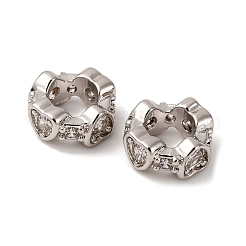 Brass Micro Pave Cubic Zirconia Beads&nbsp;KK-CJC0013-05P-RS
