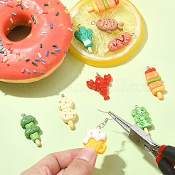 24Pcs 12 Styles Opaque Resin Imitation Food Pendants&nbsp;CRES-CJ0001-61