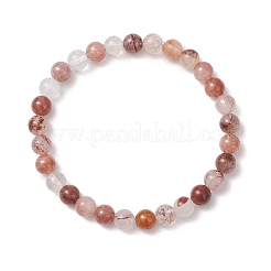 Natural Multi-Color Rutilated Quartz Beaded Stretch Bracelets for Women&nbsp;BJEW-JB13466