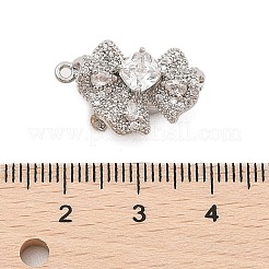 Brass Micro Pave Clear Cubic Zirconia Box Clasps&nbsp;KK-C075-17P