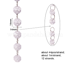 Acrylic Beaded Chains&nbsp;PH-CH-WH0001-01P