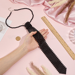 Plastic Imitation Pearls Beaded Neck Tie&nbsp;AJEW-WH20080-02B