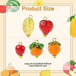 10Pcs 5 Styles Handmade Lampwork Pendants&nbsp;PALLOY-YW00049