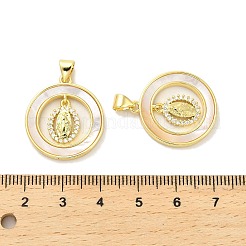 Brass Micro Pave Clear Cubic Zirconia Pendants&nbsp;KK-K365-07G