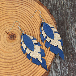 Zinc Alloy & Imitation Leather Dangle Earrings&nbsp;WG35889-01