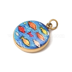 Printed 304 Stainless Steel Pendants&nbsp;SA-CBACFAA-04G-D