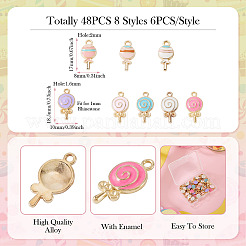 48Pcs 8 Styles Alloy Enamel Pendants&nbsp;ENAM-BG0001-08