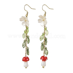 Acrylic & Handmade Lampwork & ABS Plastic Imitation Pearl  Dangle Earrings&nbsp;EJEW-JE07512