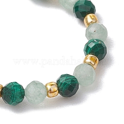 Natural Green Aventurine Beaded Stretch Rings&nbsp;RJEW-JR00867-03