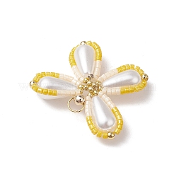 Two Tone Glass Seed Beaded Butterfly Pendants&nbsp;PALLOY-MZ00563-03
