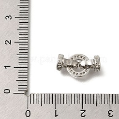 Rack Plating Ring Brass Micro Pave Cubic Zirconia Fold Over Clasps&nbsp;KK-F883-19P-01