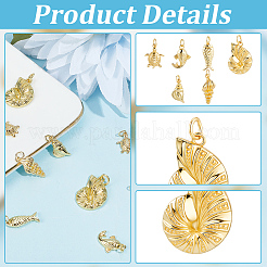 12Pcs 6 Styles Rack Plating Brass Pendants&nbsp;KK-BBC0023-99